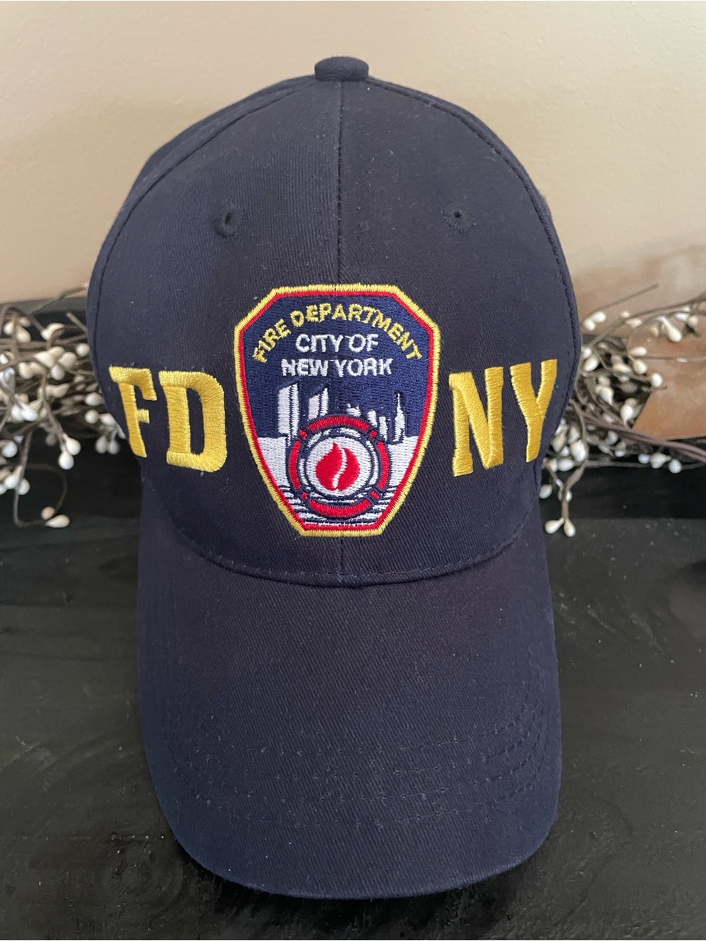 Official Navy FDNY Embroidered Men's Baseball Cap - OSFA - 100% Cotton
